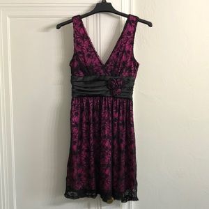 Pink and Black Lace Dress